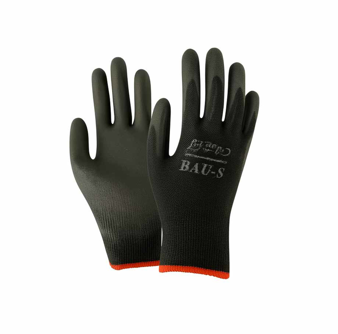 Slika BAU S zaštitne rukavice PU Schwarz – crne radne rukavice sa PU premazom (9) L